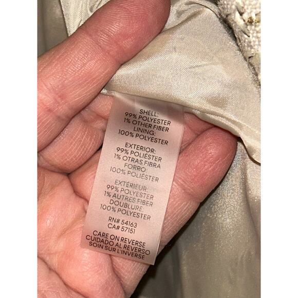 Calvin Klein Preppy Academia Professional Cream Textured Blazer - Picture 7 of 10